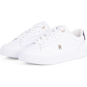 Tommy Hilfiger, Schoenen, Dames, Wit, 37 EU, Leer, Witte Leren Veterschoenen