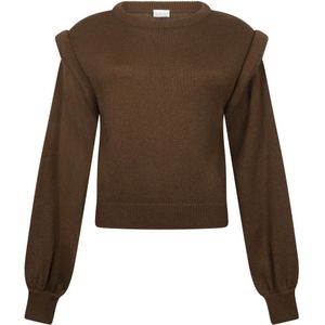 Jane Lushka, Spectaculaire Mouw Pullover | Bruin Bruin, Dames, Maat:2XL