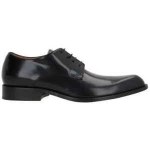 Dries Van Noten, Schoenen, Dames, Zwart, 37 EU, Leer, Zwarte Geborsteld Leren Derby Schoenen