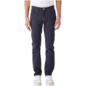 Jeckerson, Broeken, Heren, Blauw, W31, Katoen, Heren Katoenen Slim Fit Vijf Zakken Broek