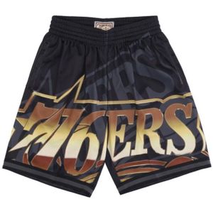 Mitchell & Ness, Basketbal Shorts NBA Big Face 4.0 Zwart, Heren, Maat:L