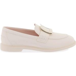 Roger Vivier, Platina Gesp Leren Loafers Wit, Dames, Maat:40 EU