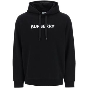 Burberry, Sweatshirts & Hoodies, Heren, Zwart, L, Katoen, Hoodies