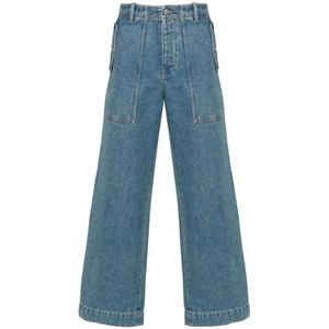 Maison Kitsuné, Jeans, Heren, Blauw, W30, Katoen, Wide Jeans