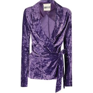 Aniye By, Jassen, Dames, Paars, 2Xs, Elegante Knoop Blazer