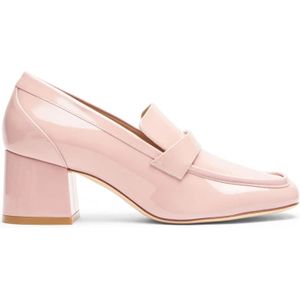 Stuart Weitzman, Schoenen, Dames, Roze, 40 EU, Moderne Loafer met Architectonische Hak