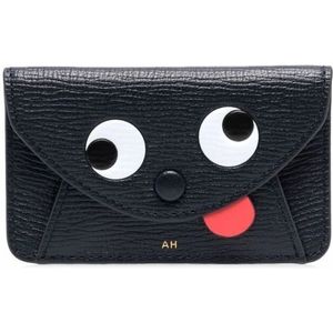 Anya Hindmarch, Zany Envelop Leren Portemonnee Blauw, Dames, Maat:ONE Size