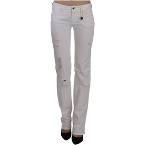 Costume National, Jeans, Dames, Wit, W26, Katoen, Witte Slim Fit Katoenen Jeans