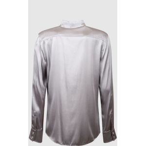 Max Mara Studio, Blouses & Shirts, Dames, Grijs, L, Satijn, Zijden Satijnen Klassieke Shirt Grijs