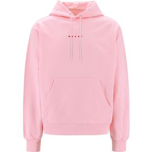 Marni, Sweatshirts & Hoodies, Heren, Roze, M, Katoen, Katoenen sweatshirt met frontprint