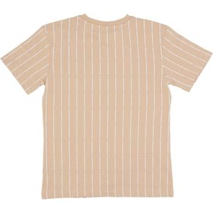 Karl Kani, Tops, Dames, Beige, XS, Katoen, Handtekening Ster Pinstripe Tee Zachte pasvorm