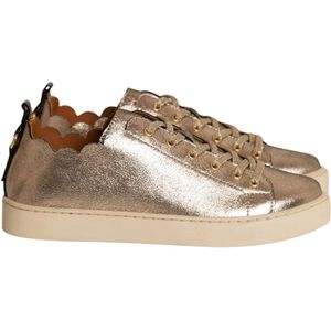 Maison Toufet, Schoenen, Dames, Geel, 38 EU, Katoen, Gouden Oogje Sneakers