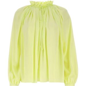 Lanvin, Fluo Gele Polyester Blouse Geel, Dames, Maat:S