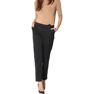 Mason's, Regular Fit Gabardine Chino Broek Zwart, Dames, Maat:XS