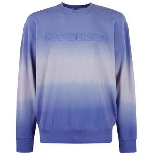 JW Anderson, Sweatshirts & Hoodies, Heren, Paars, L, Gradient Geborduurde Sweatshirt