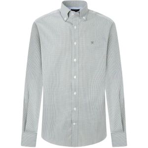 Hackett, Overhemden, Heren, Groen, XL, Katoen, Essential Mini Gingham Overhemd