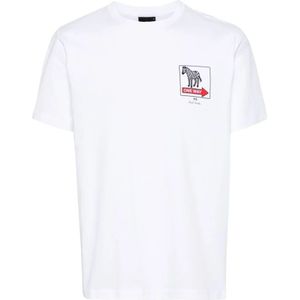 PS By Paul Smith, Witte T-shirts en Polos met Grafische Print Wit, Heren, Maat:S
