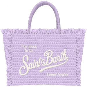 MC2 Saint Barth, Tassen, Dames, Paars, ONE Size, Stro Vanity Tas Strand Vrije tijd Wit