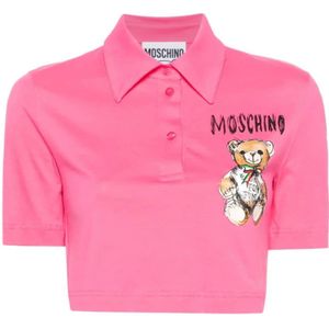 Moschino, Tops, Dames, Roze, S, 1208 T-Shirt - Stijlvol en Trendy