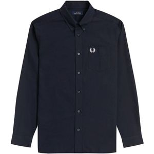 Fred Perry, Overhemden, Heren, Blauw, 2Xl, Katoen, Klassiek Oxford Overhemd