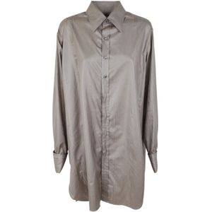 Maison Margiela, Blouses & Shirts, Dames, Grijs, S, Verrijk je garderobe met 741 grijze overhemd met lange mouwen