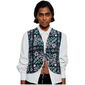 Antik Batik, Flora print gilet Zwart, Dames, Maat:S