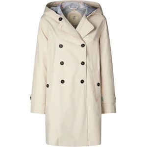 Save The Duck, Mantels, Dames, Beige, M, Polyester, Ivory Shore Beige Trench Coat