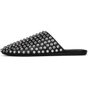 Jeffrey Campbell, Schoenen, Dames, Veelkleurig, 37 EU, Zwarte Strass Studs Platte Muil