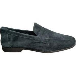 Antica Cuoieria, Schoenen, Heren, Blauw, 43 EU, Blauwe platte schoenen