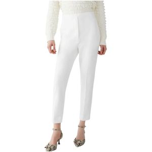 Iblues, Broeken, Dames, Wit, XS, Polyester, Witte Broek Stretch Jersey Broek