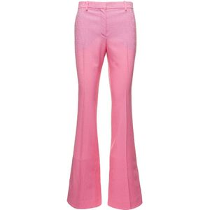 Versace, Broeken, Dames, Roze, S, Wol, Roze broek met uitlopende pijpen