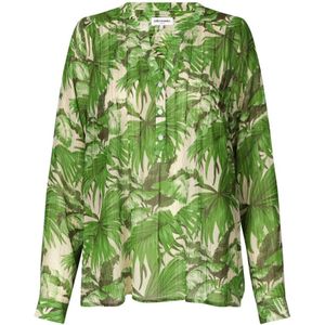 Lollys Laundry, Groene Geplooide Blouse Helenall Stijl Veelkleurig, Dames, Maat:L