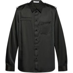 Helmut Lang, Overhemden, Heren, Zwart, M, Overhemd met een zak