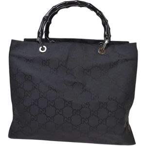 Gucci Vintage, Pre-owned, Dames, Zwart, ONE Size, Tweed, Pre-owned Fabric gucci-bags