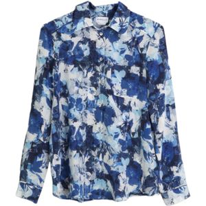 Marella, Blouses & Shirts, Dames, Veelkleurig, XS, Blauwe Jenas Lange Mouwen Overhemd