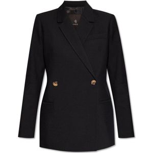 Anine Bing, Kaia double-breasted blazer Zwart, Dames, Maat:M