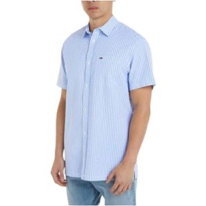 Tommy Hilfiger, Overhemden, Heren, Blauw, XL, Short Sleeve Shirts