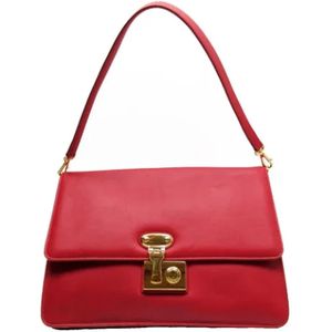 Dolce & Gabbana Pre-owned, Pre-owned, Dames, Rood, ONE Size, Leer, Tweedehands leren schoudertassen