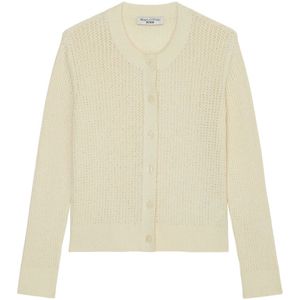 Marc O'Polo, Truien, Dames, Wit, XL, Katoen, Cardigan regular