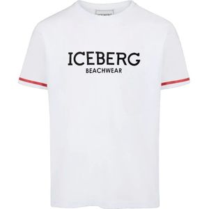 Iceberg, Tops, Heren, Wit, M, Katoen, Katoenen Jersey T-shirt met korte mouwen
