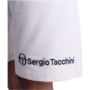 Sergio Tacchini, Korte broeken, Heren, Beige, S, Katoen, 100% Katoenen Shorts - Beige Straight Fit