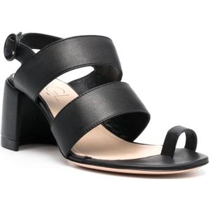 Agl, Schoenen, Dames, Zwart, 38 EU, Leer, Flat Sandalen