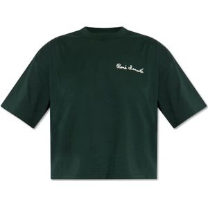 Lacoste, Tops, Dames, Groen, XL, Katoen, T-shirt met logo