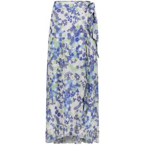 Fabienne Chapot, Feestelijke Paisley Ruffle Rok Blauw, Dames, Maat:M