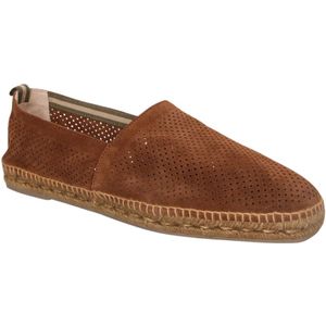 Castañer, Schoenen, Heren, Bruin, 43 EU, Leer, Bruine Geperforeerde Leren Espadrilles