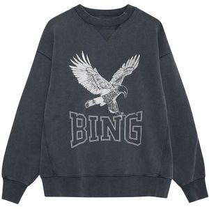Anine Bing, Sweatshirts & Hoodies, Dames, Zwart, M, Katoen, Retro Eagle Sweatshirt
