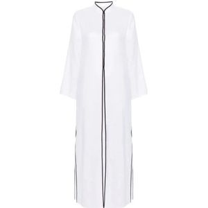 Tory Burch, Witte Lange Kaftan Wit, Dames, Maat:M