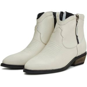 Cesare Gaspari, Schoenen, Dames, Beige, 41 EU, Leer, Luxe Leren Cowboy Laarzen - Ivoor