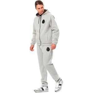 Billionaire, Sport, Heren, Grijs, 4Xl, Katoen, Luxe Grijs Hooded Katoenen Trainingspak