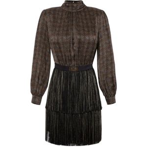 Elisabetta Franchi, Kleedjes, Dames, Bruin, 2Xl, Mini Jurk